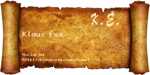 Klauz Éva névjegykártya