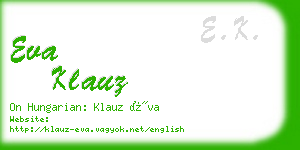 eva klauz business card